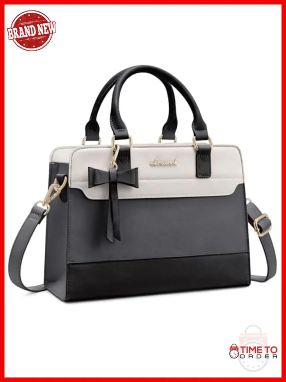 Faux Leather Tote Purse Satchel Crossbody with Zipper